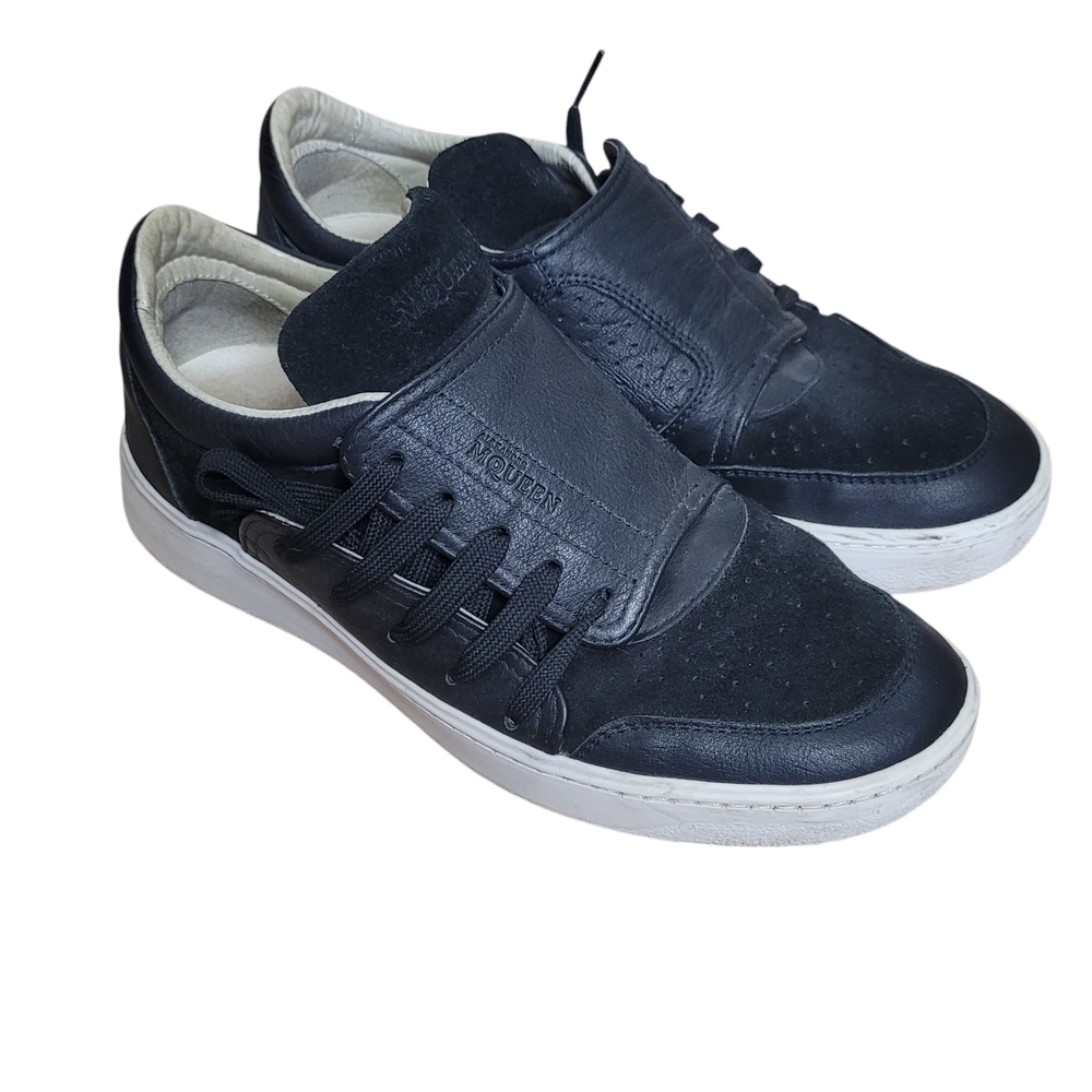 Alexander McQueen Black Low-Top Sneakers with White Soles